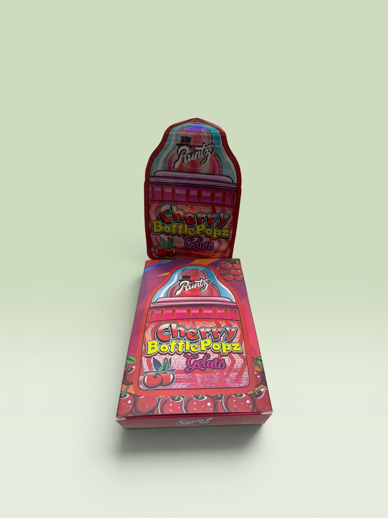 RUNTZ CHERRY BOTTLE POPZ GELATO 3.5 PACKAGING
