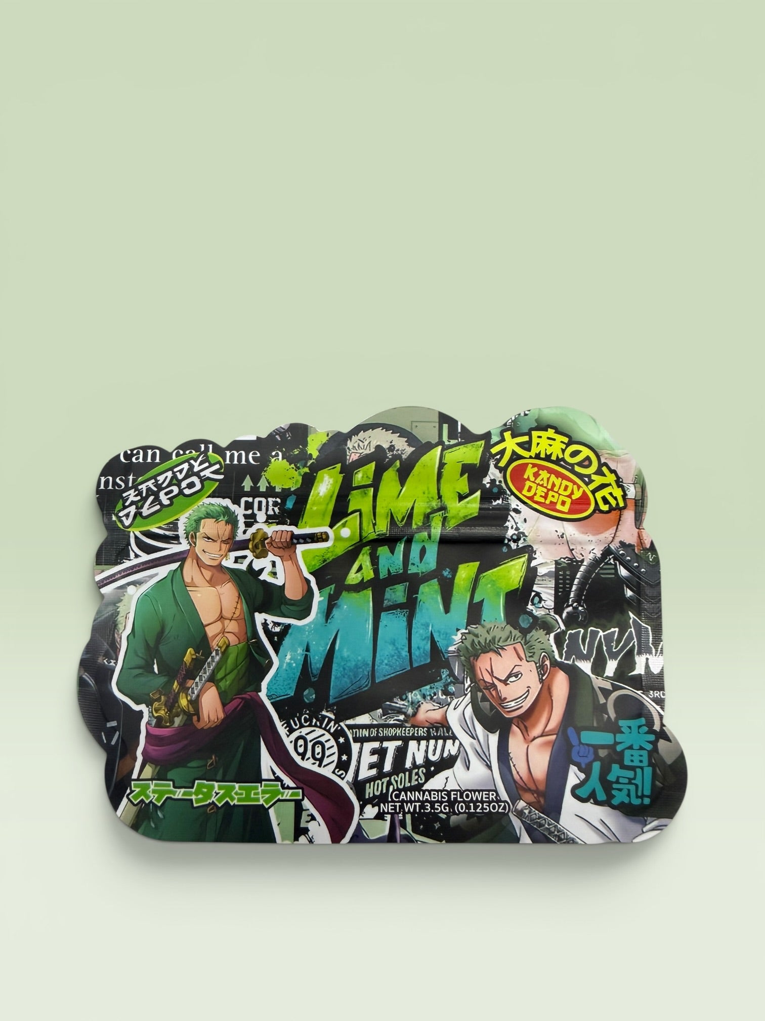 LIME AND MINT 3.5 HOLOGRAPHIC BAGS