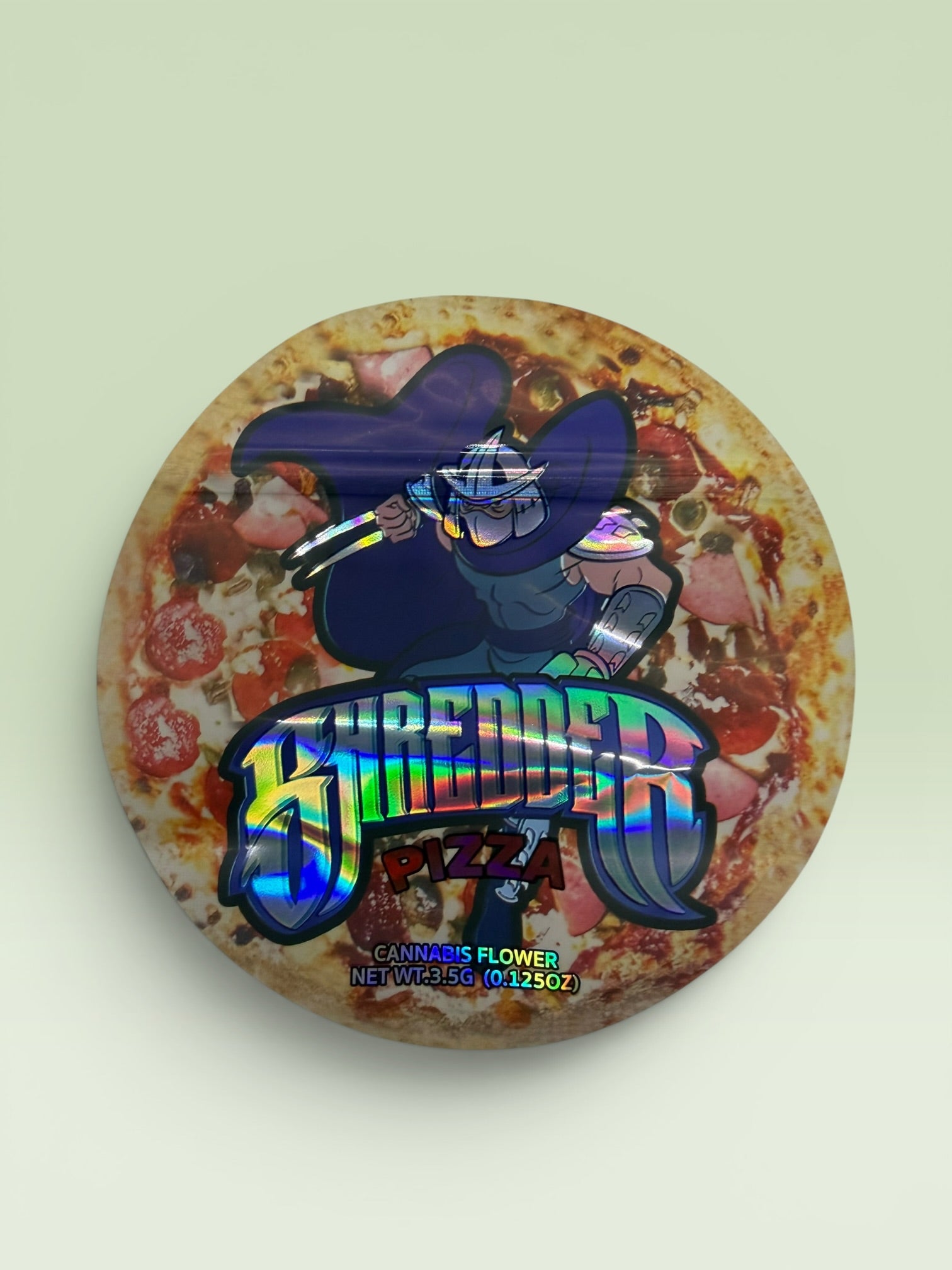 SHREDDER PIZZA SHAPED 3.5 MYLAR BAGS