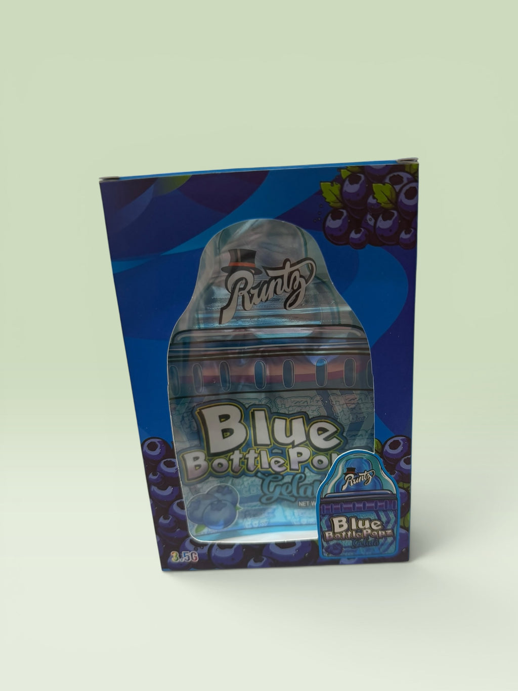 RUNTZ BLUE BOTTLE POPZ GELATO 3.5 PACKAGING