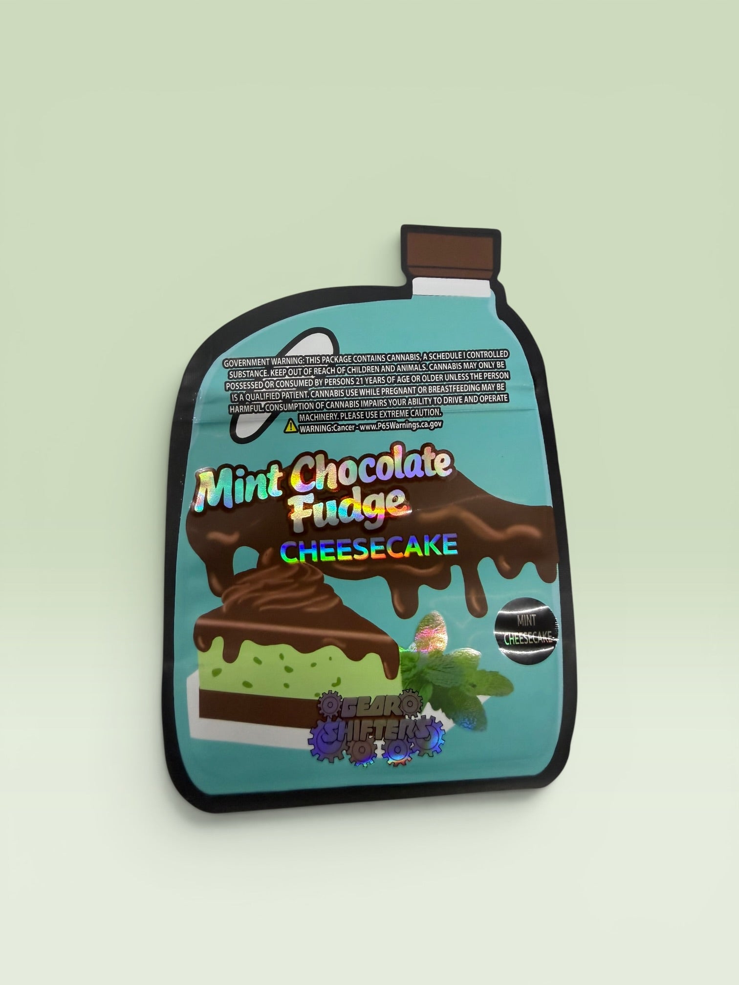 MINT CHOCOLATE FUDGE MILK GALLON SHAPED 3.5 MYLAR BAGS